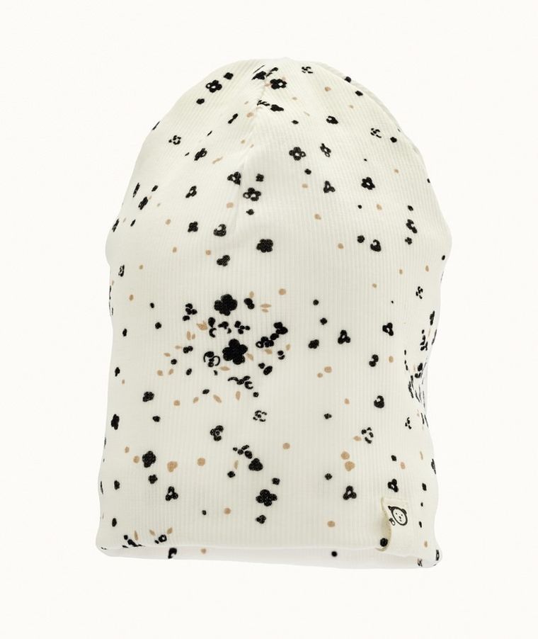 Czapka dziewczęca, prążkowana, ecru, Iltom