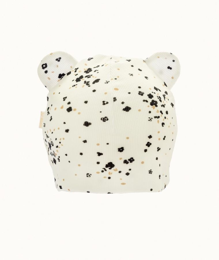 Czapka dziewczęca, prążkowana, ecru, Iltom