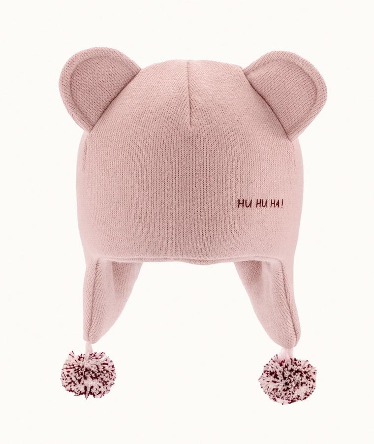 Czapka dziewczęca, prążkowana, różowa, Iltom