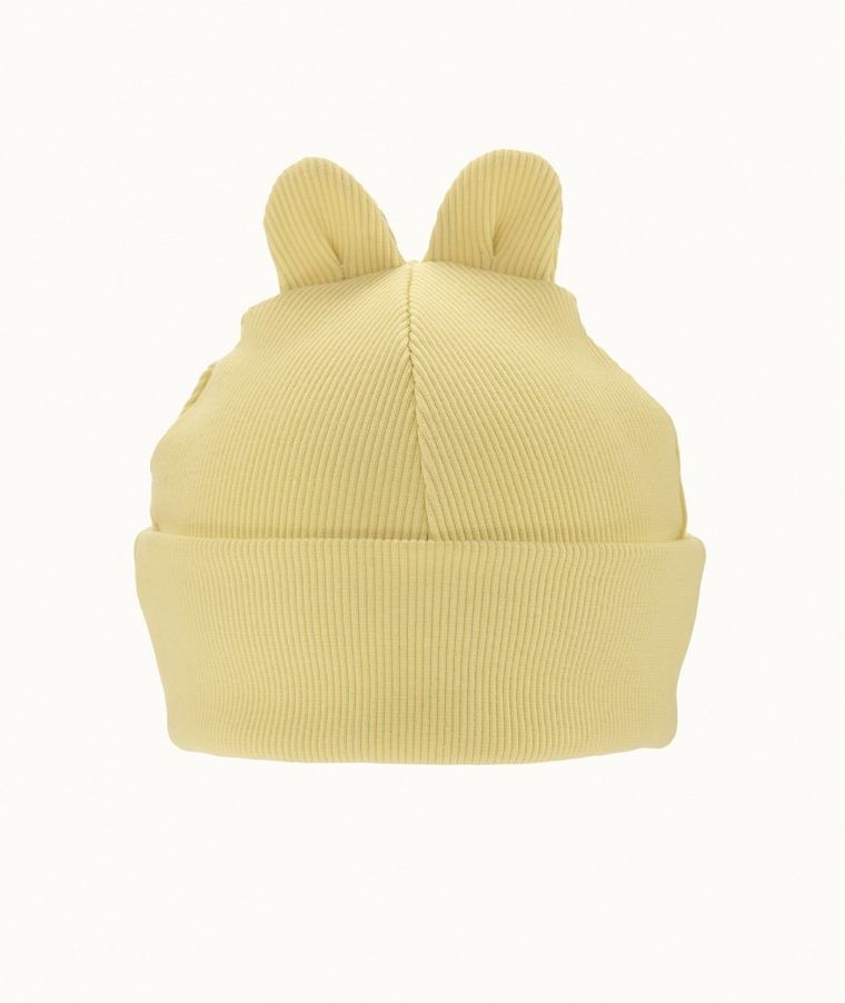 Czapka dziewczęca, prążkowana, żółta, Iltom