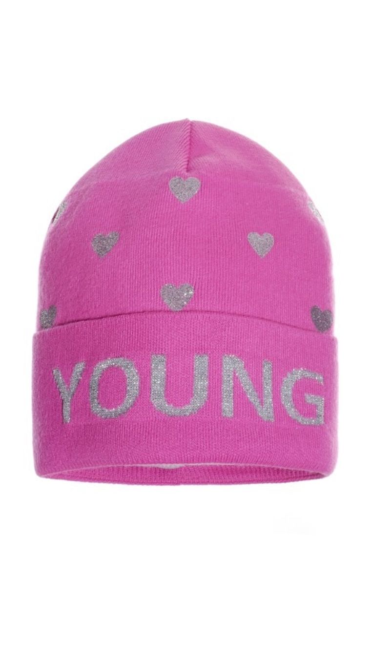 Czapka dziewczęca, różowa, Ambra