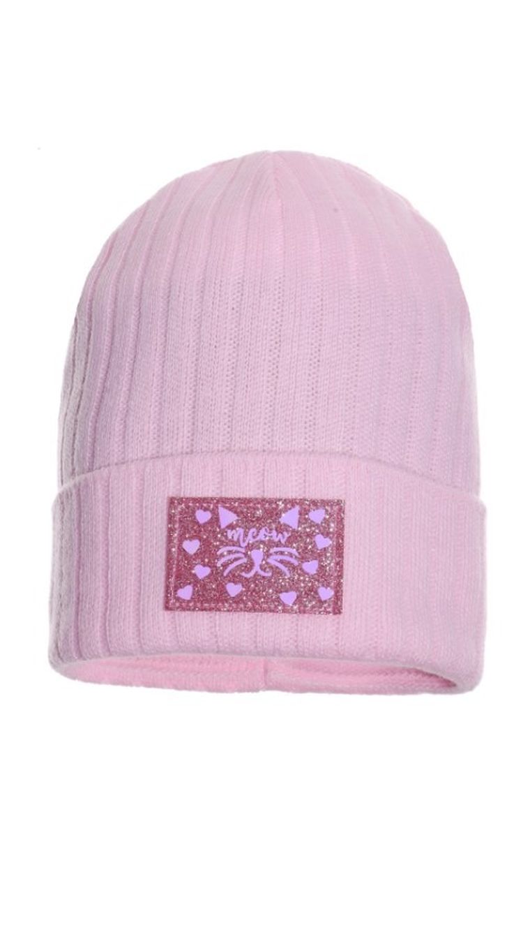 Czapka dziewczęca, różowa, Ambra