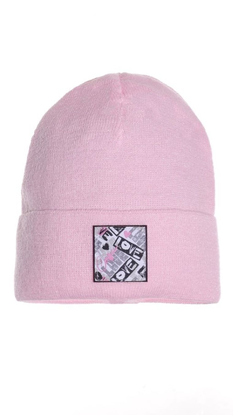 Czapka dziewczęca, różowa, Ambra