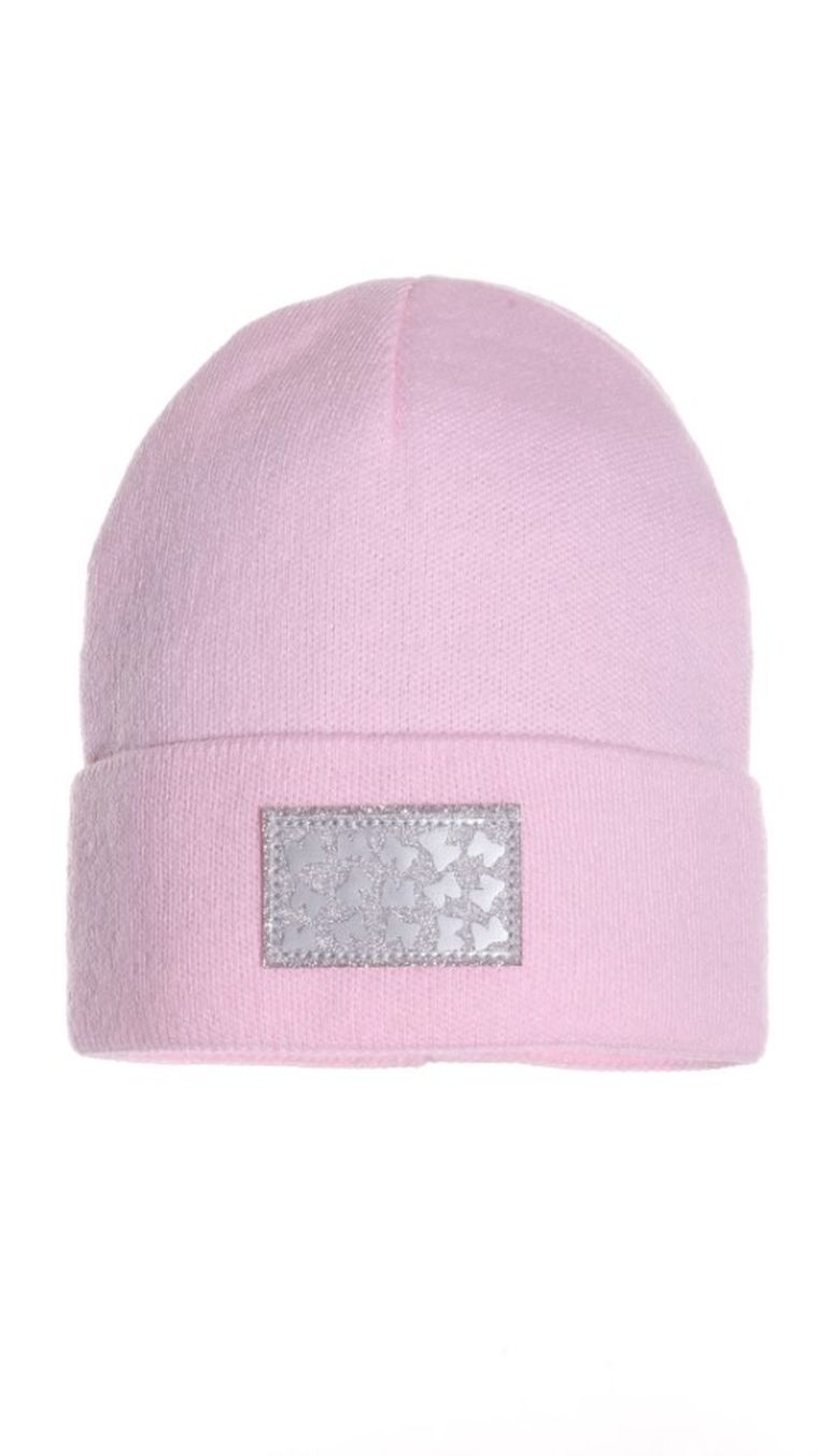 Czapka dziewczęca, różowa, Ambra