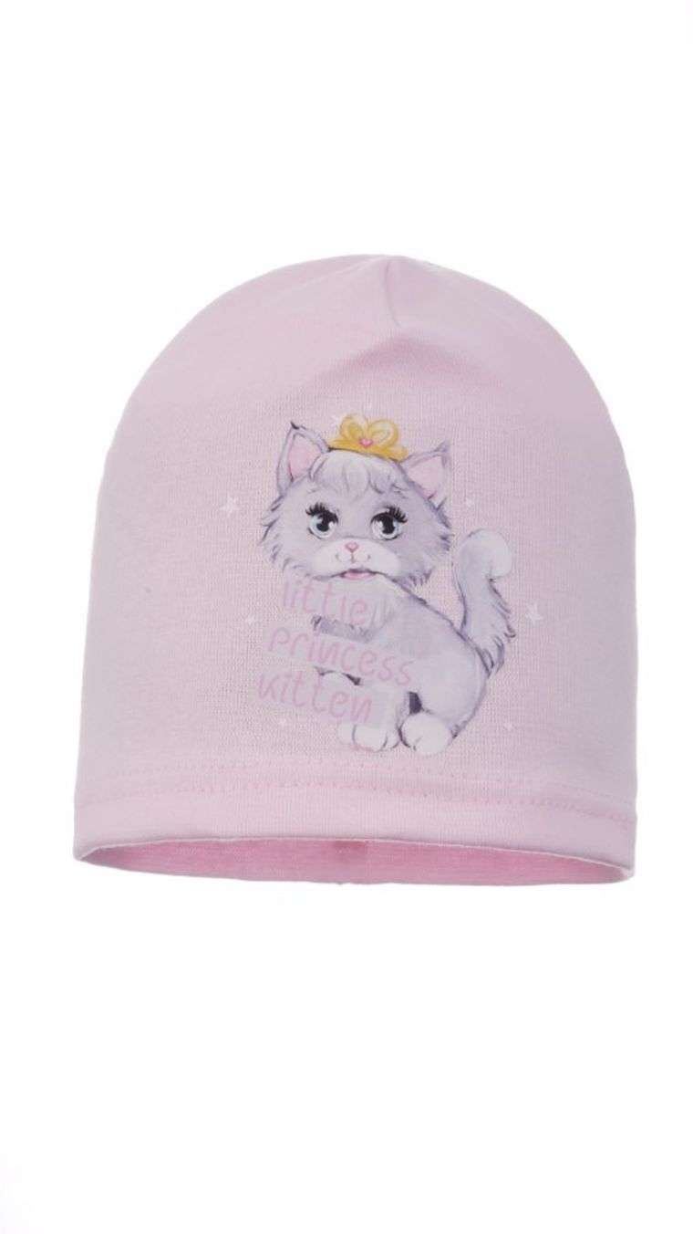 Czapka dziewczęca, różowa, Ambra