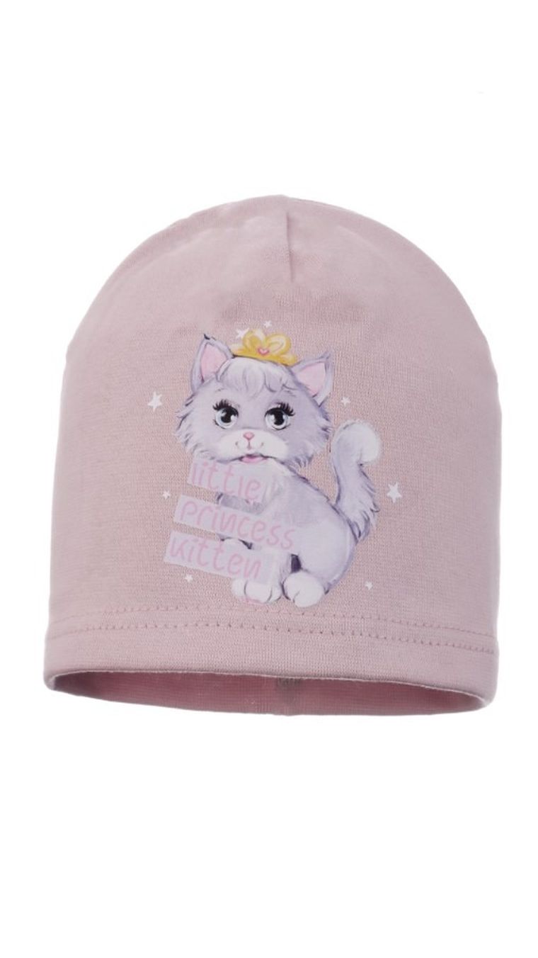 Czapka dziewczęca, różowa, Ambra