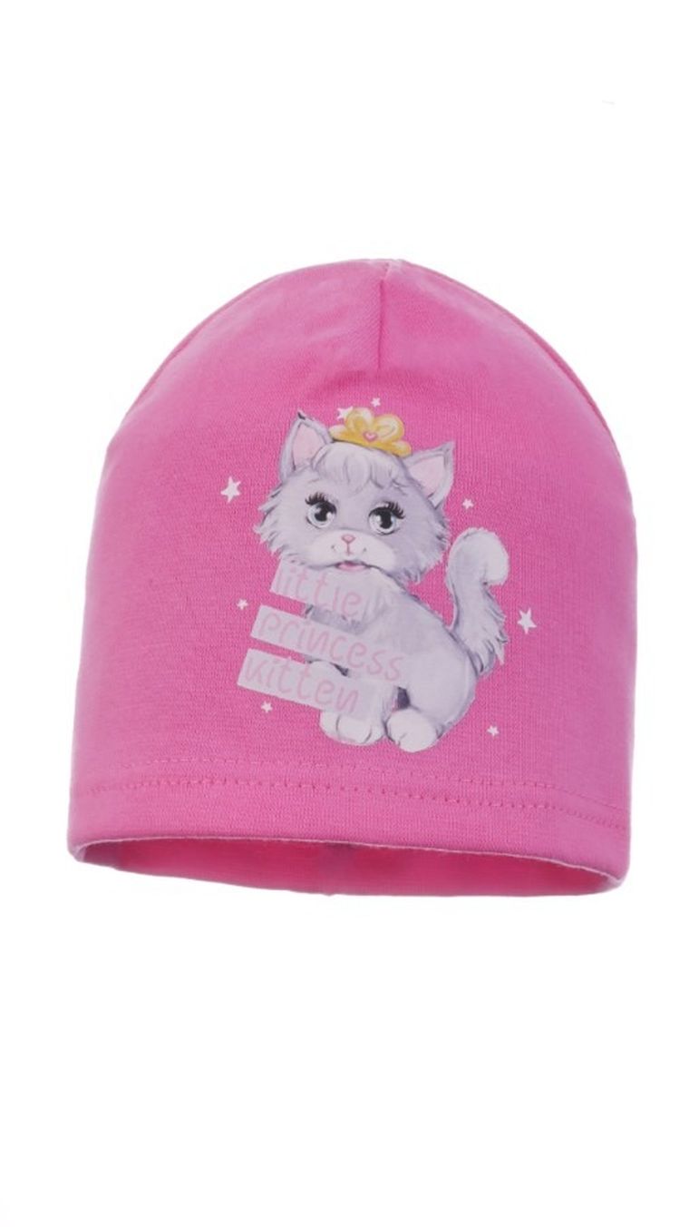 Czapka dziewczęca, różowa, Ambra