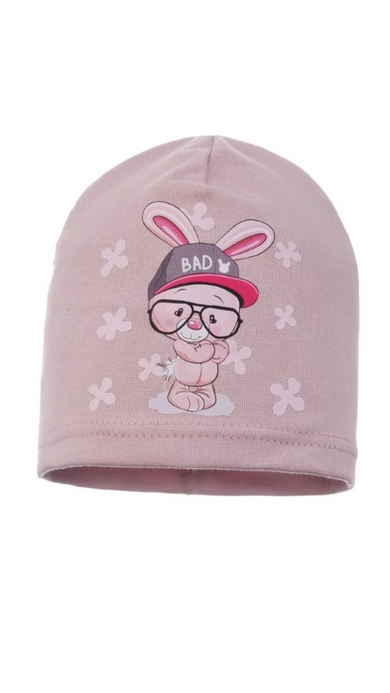 Czapka dziewczęca, różowa, Ambra