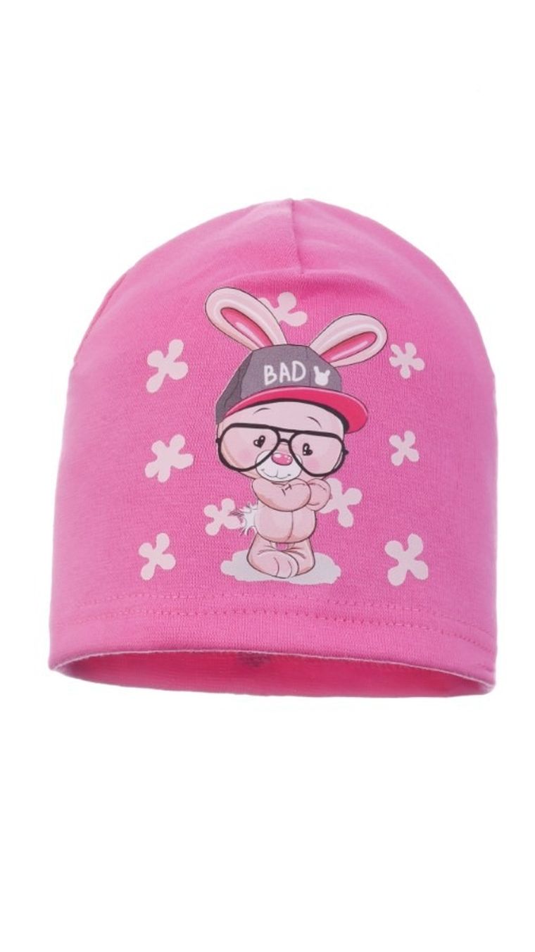 Czapka dziewczęca, różowa, Ambra