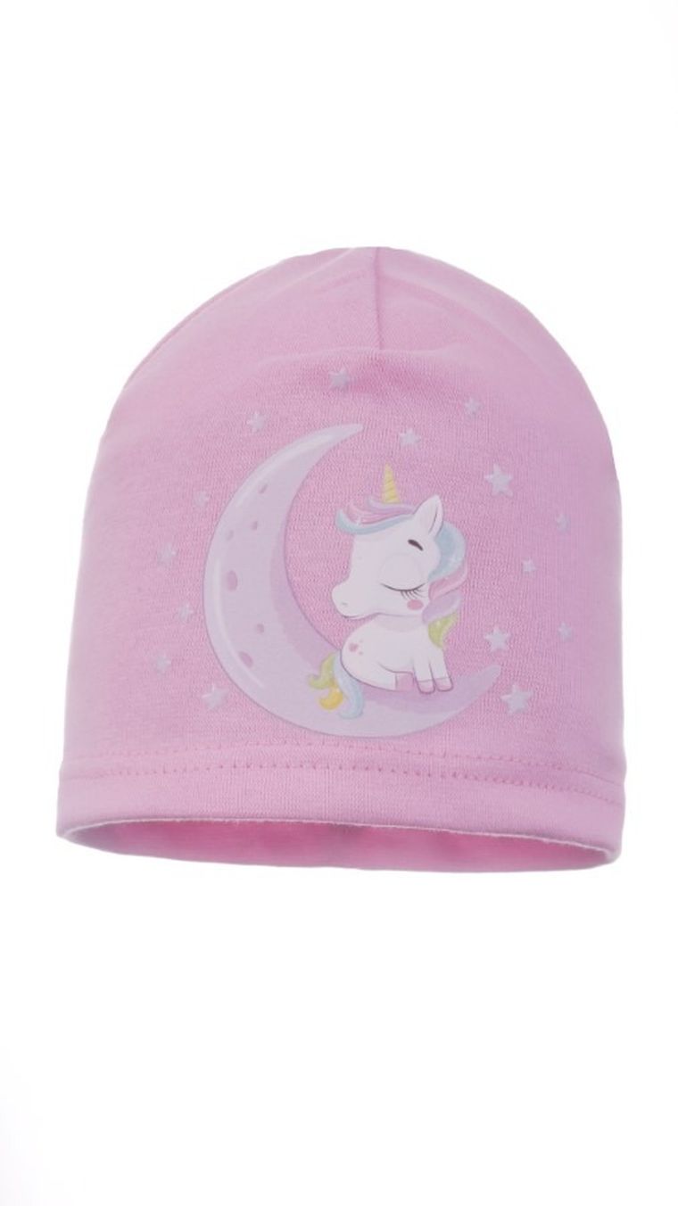 Czapka dziewczęca, różowa, Ambra