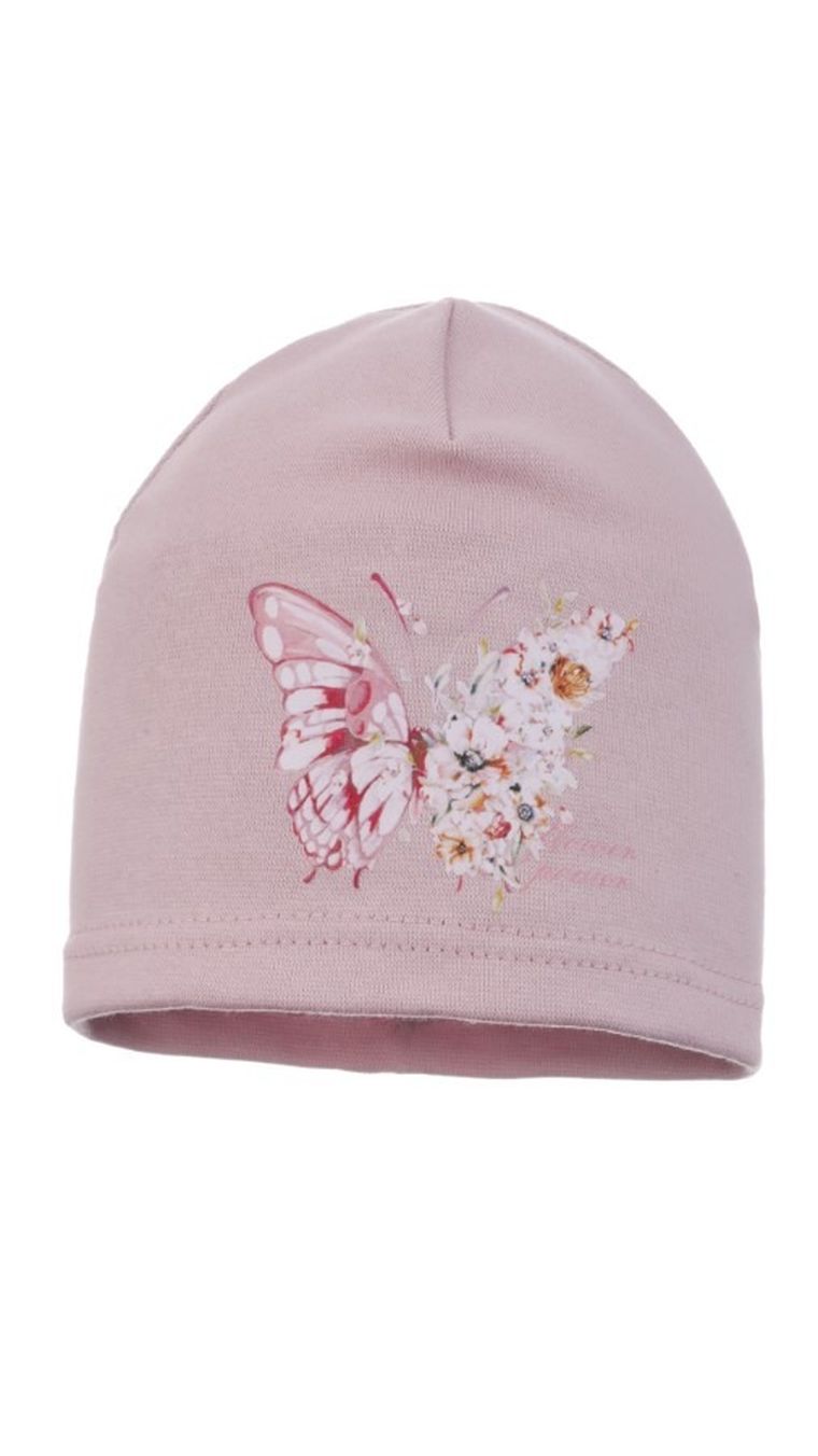 Czapka dziewczęca, różowa, Ambra