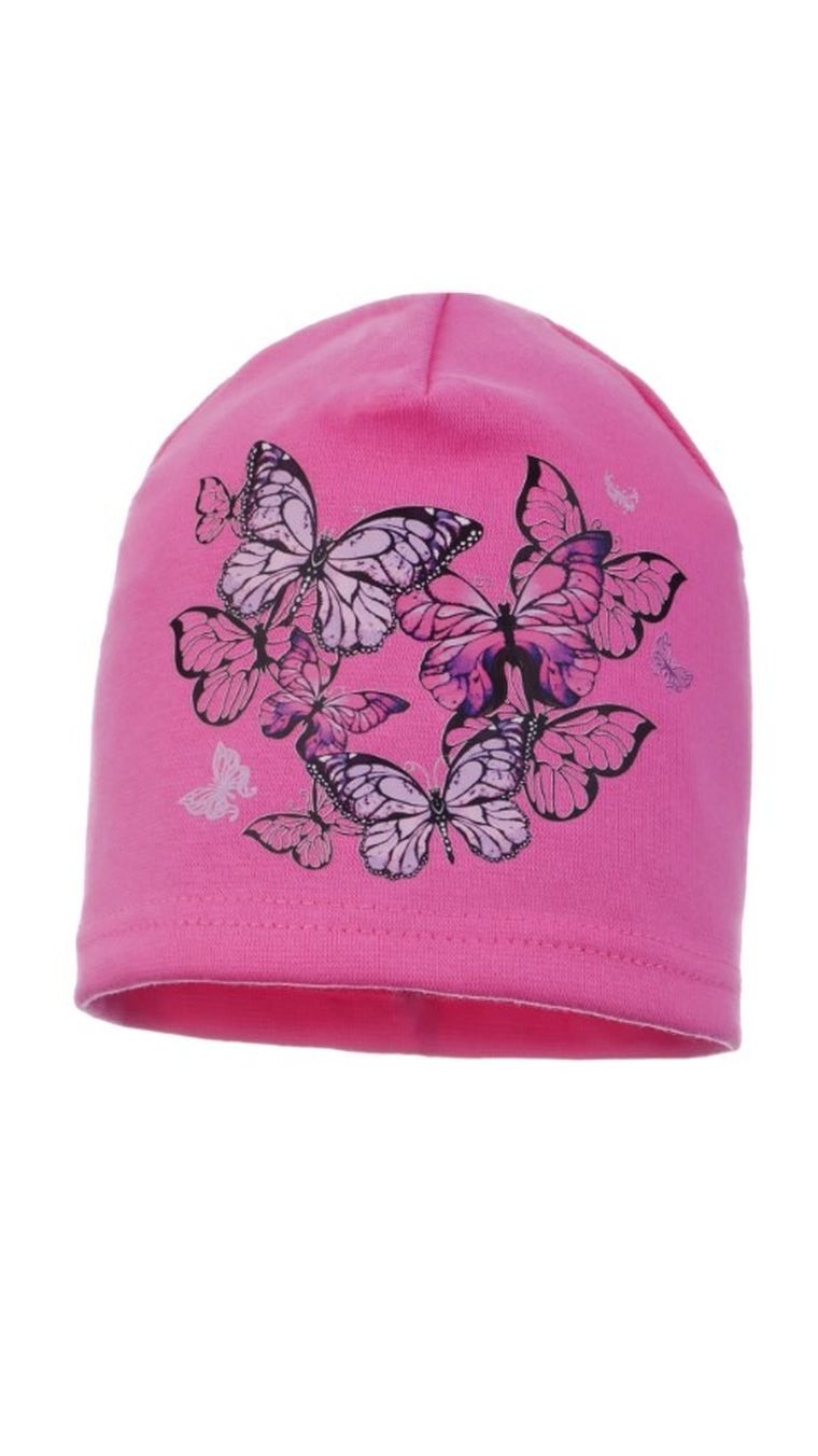 Czapka dziewczęca, różowa, Ambra