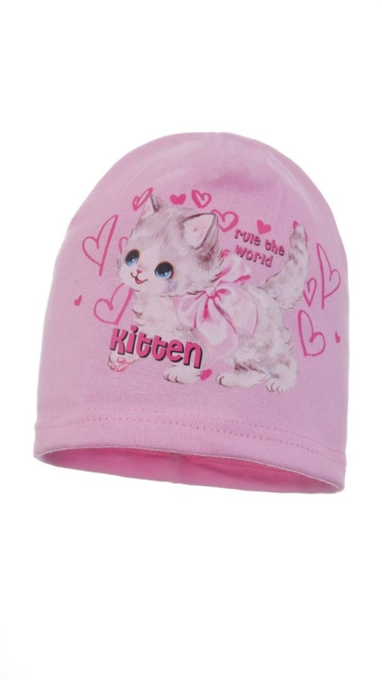 Czapka dziewczęca, różowa, Ambra