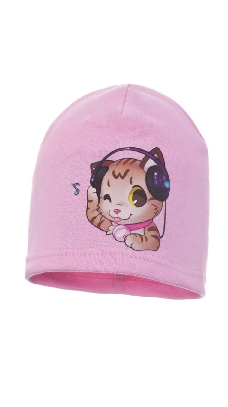 Czapka dziewczęca, różowa, Ambra