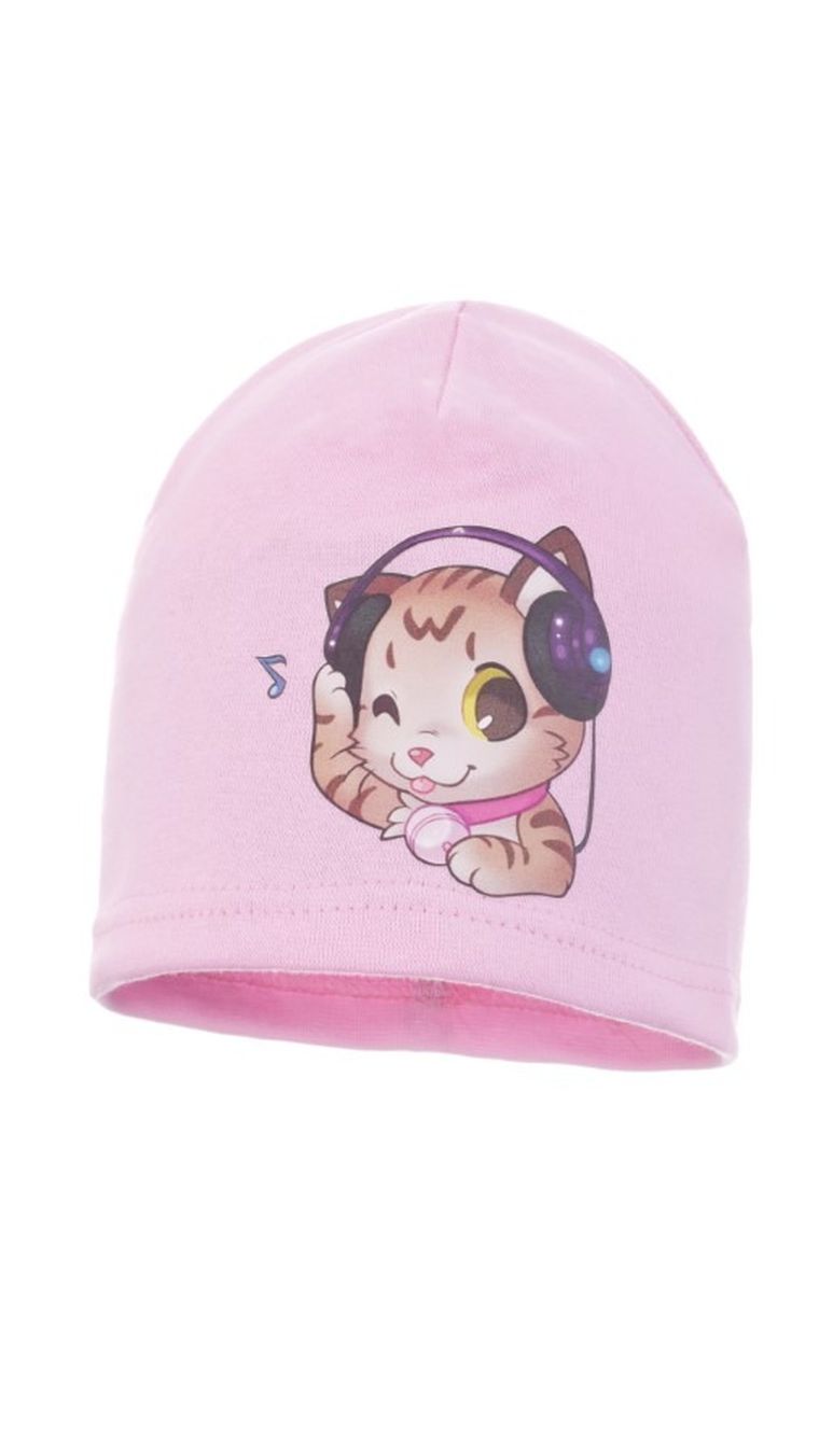 Czapka dziewczęca, różowa, Ambra