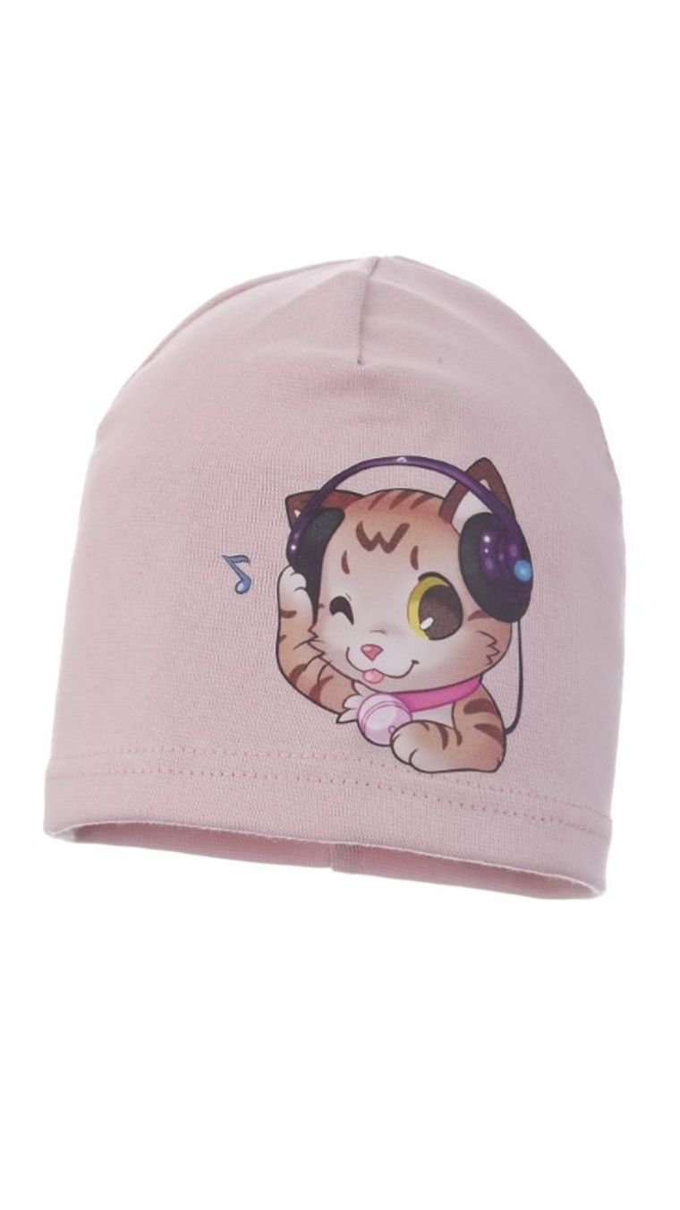 Czapka dziewczęca, różowa, Ambra