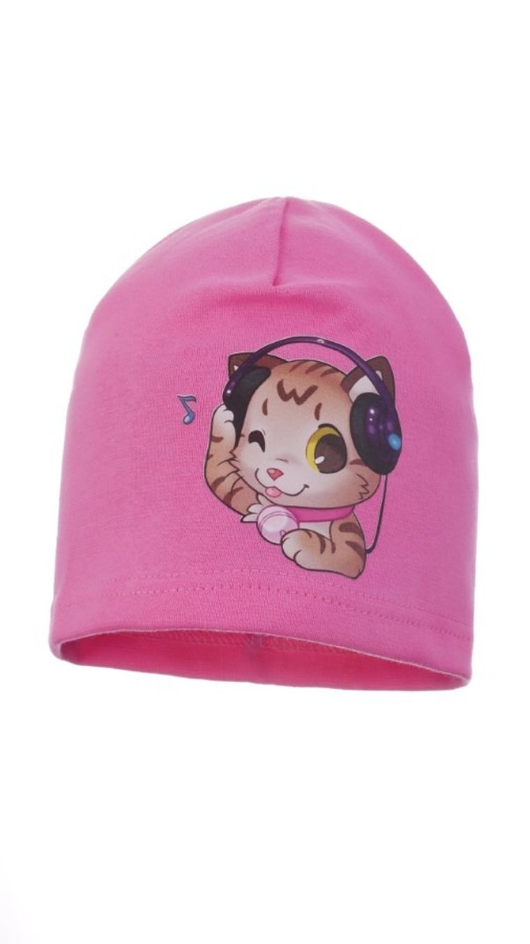 Czapka dziewczęca, różowa, Ambra