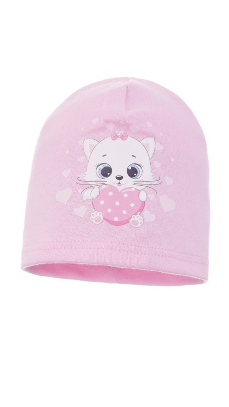 Czapka dziewczęca, różowa, Ambra
