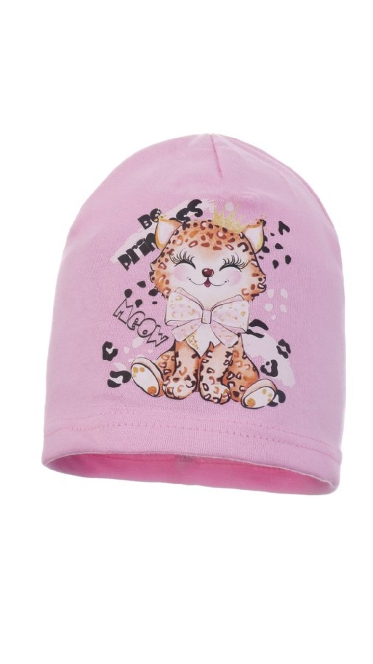 Czapka dziewczęca, różowa, Ambra