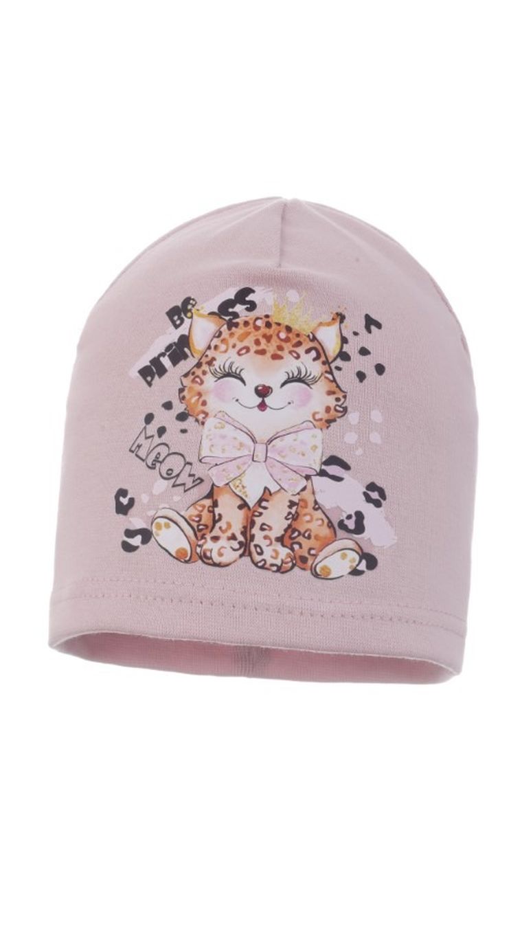 Czapka dziewczęca, różowa, Ambra