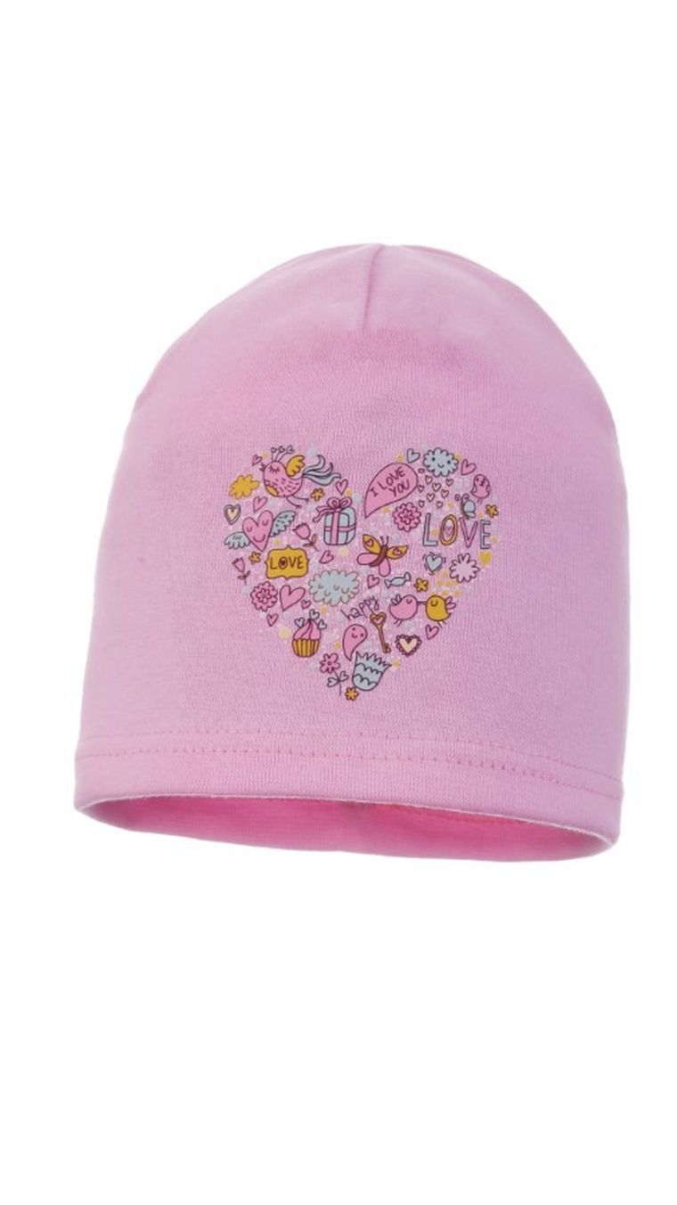 Czapka dziewczęca, różowa, Ambra