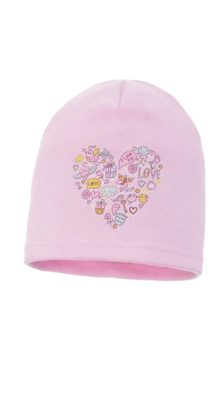 Czapka dziewczęca, różowa, Ambra