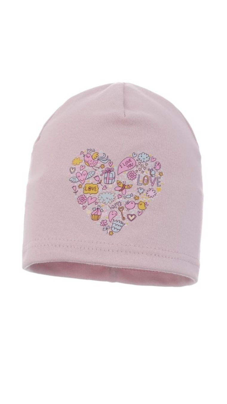 Czapka dziewczęca, różowa, Ambra