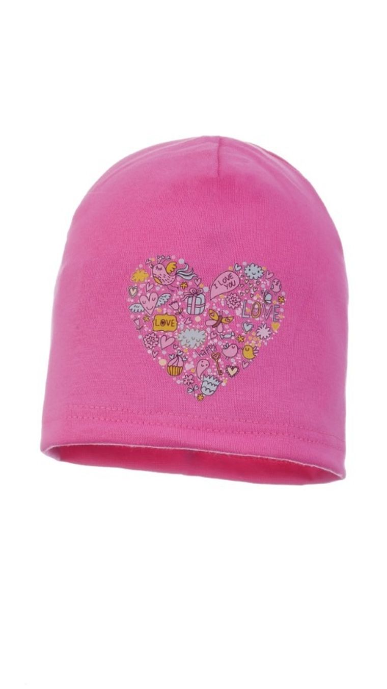 Czapka dziewczęca, różowa, Ambra