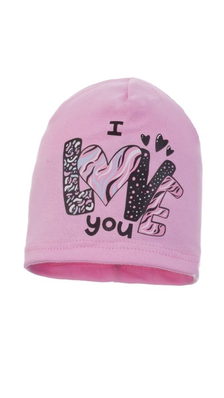 Czapka dziewczęca, różowa, Ambra