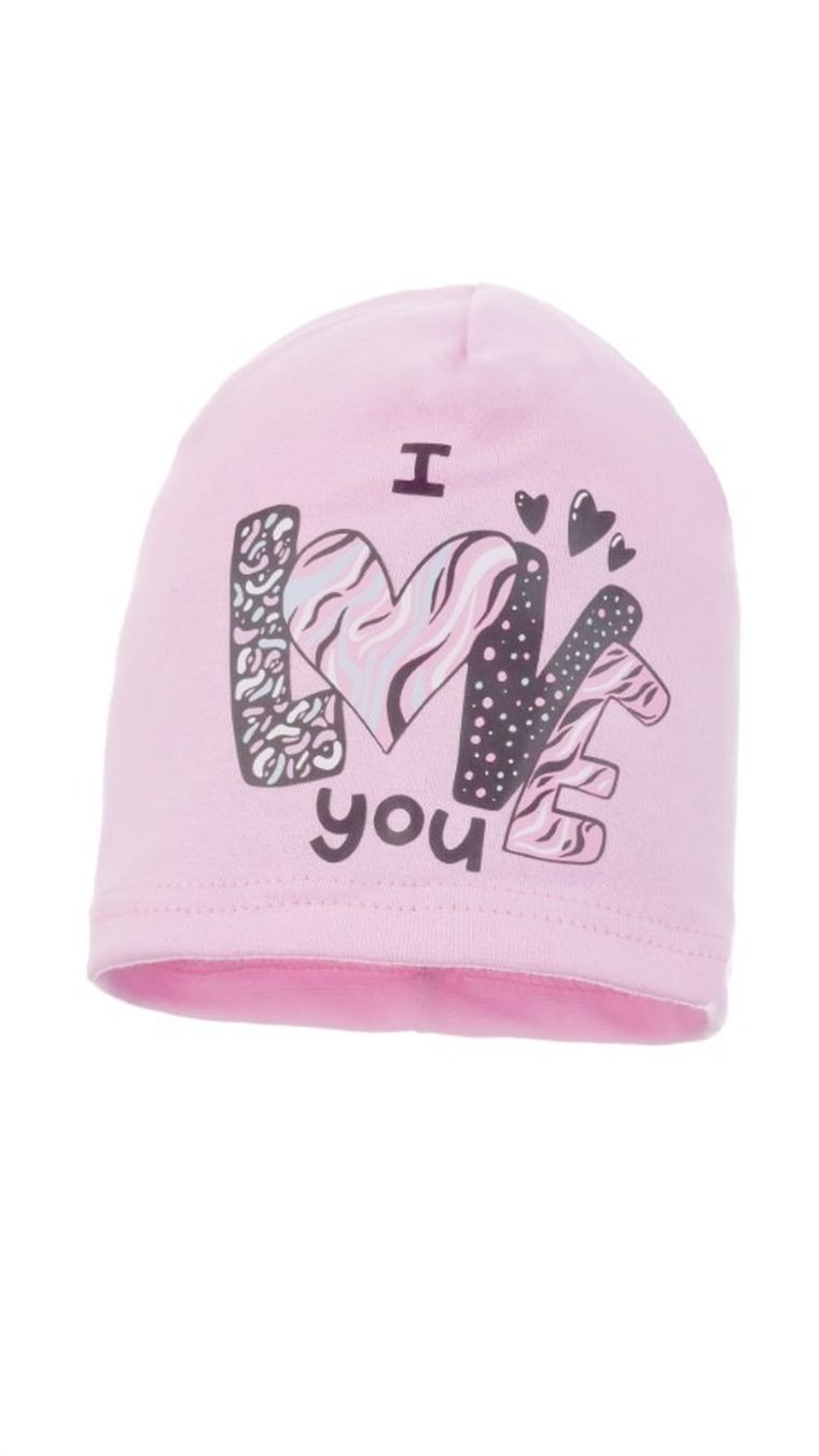 Czapka dziewczęca, różowa, Ambra