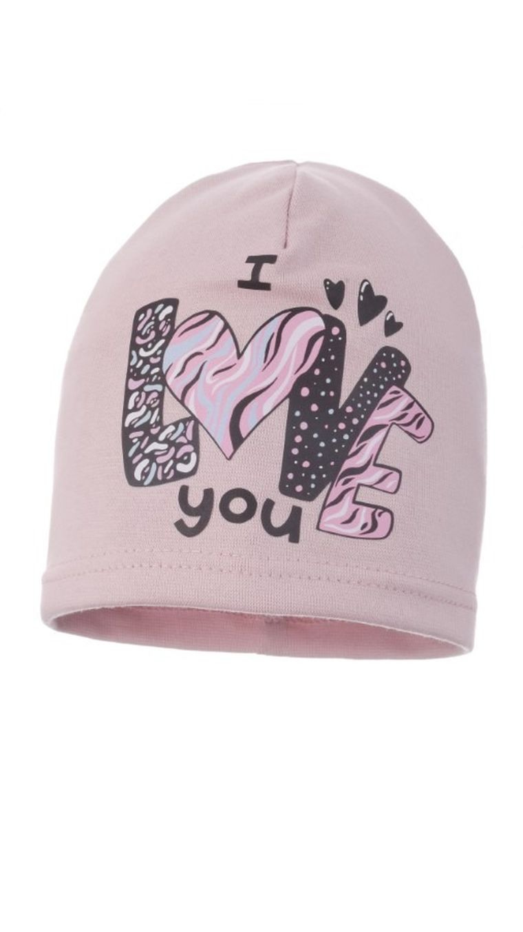 Czapka dziewczęca, różowa, Ambra