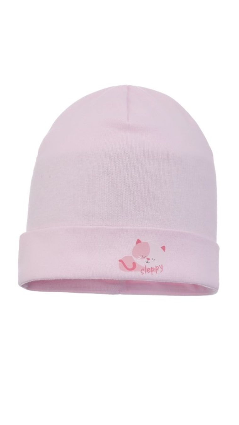 Czapka dziewczęca, różowa, Ambra