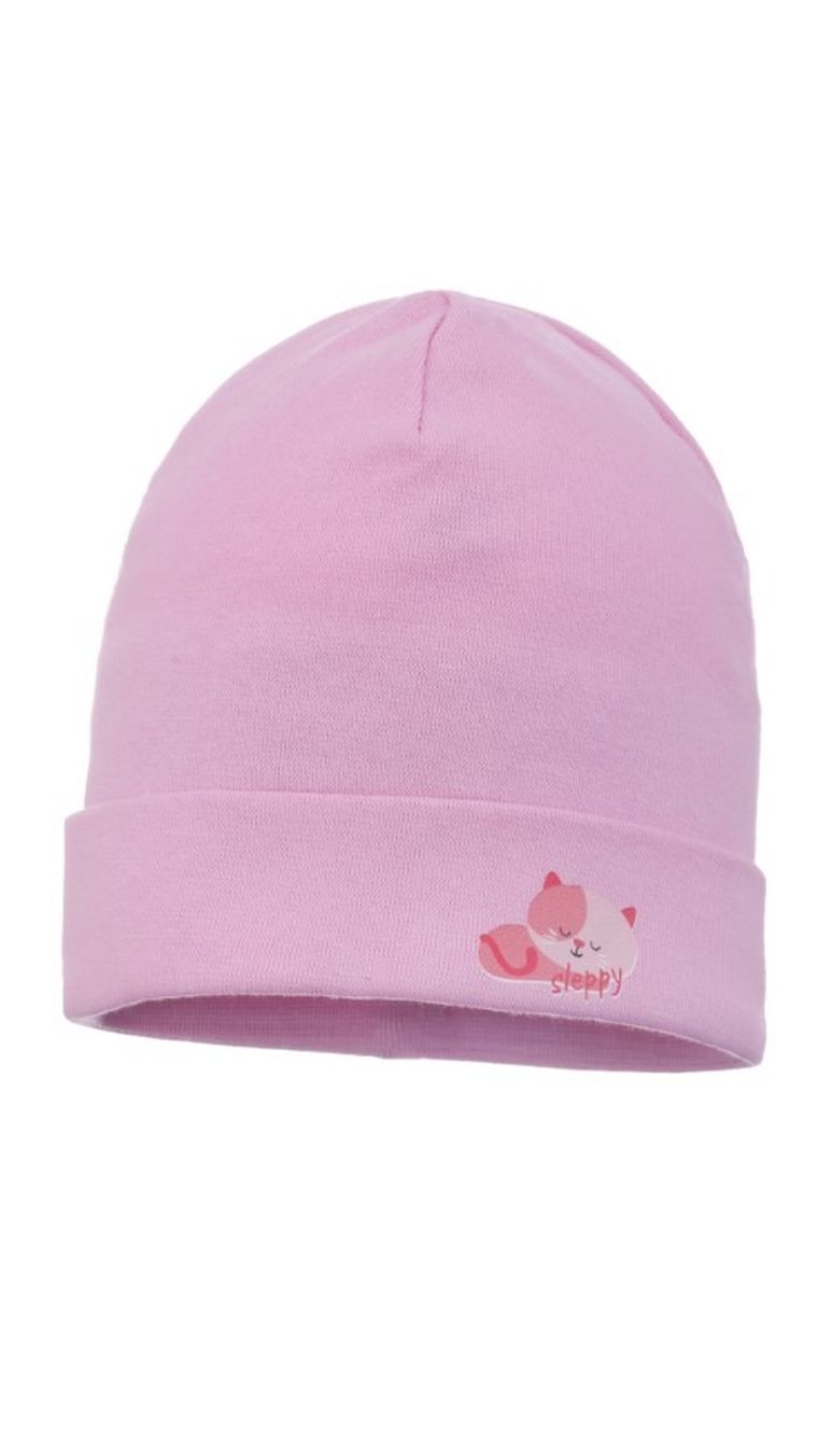 Czapka dziewczęca, różowa, Ambra