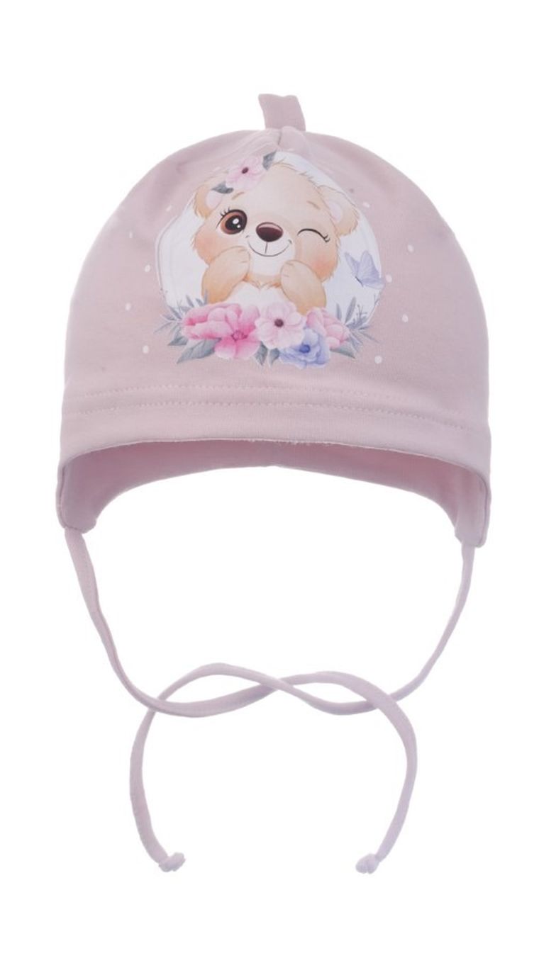 Czapka dziewczęca, różowa, Ambra