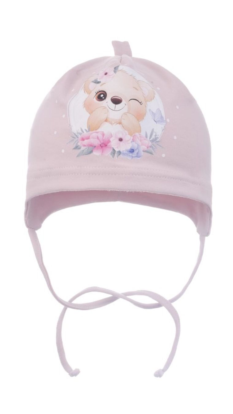 Czapka dziewczęca, różowa, Ambra