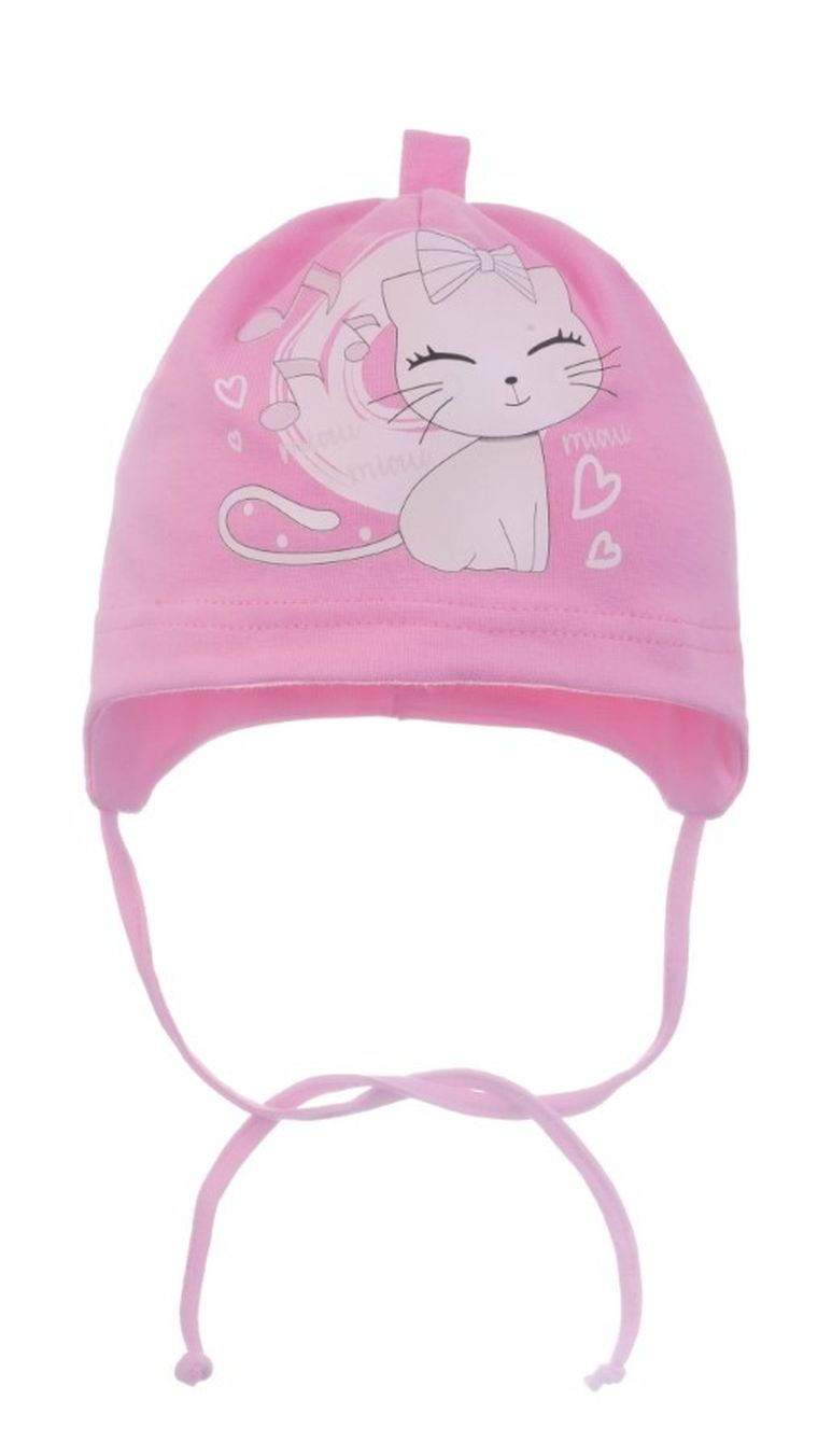 Czapka dziewczęca, różowa, Ambra