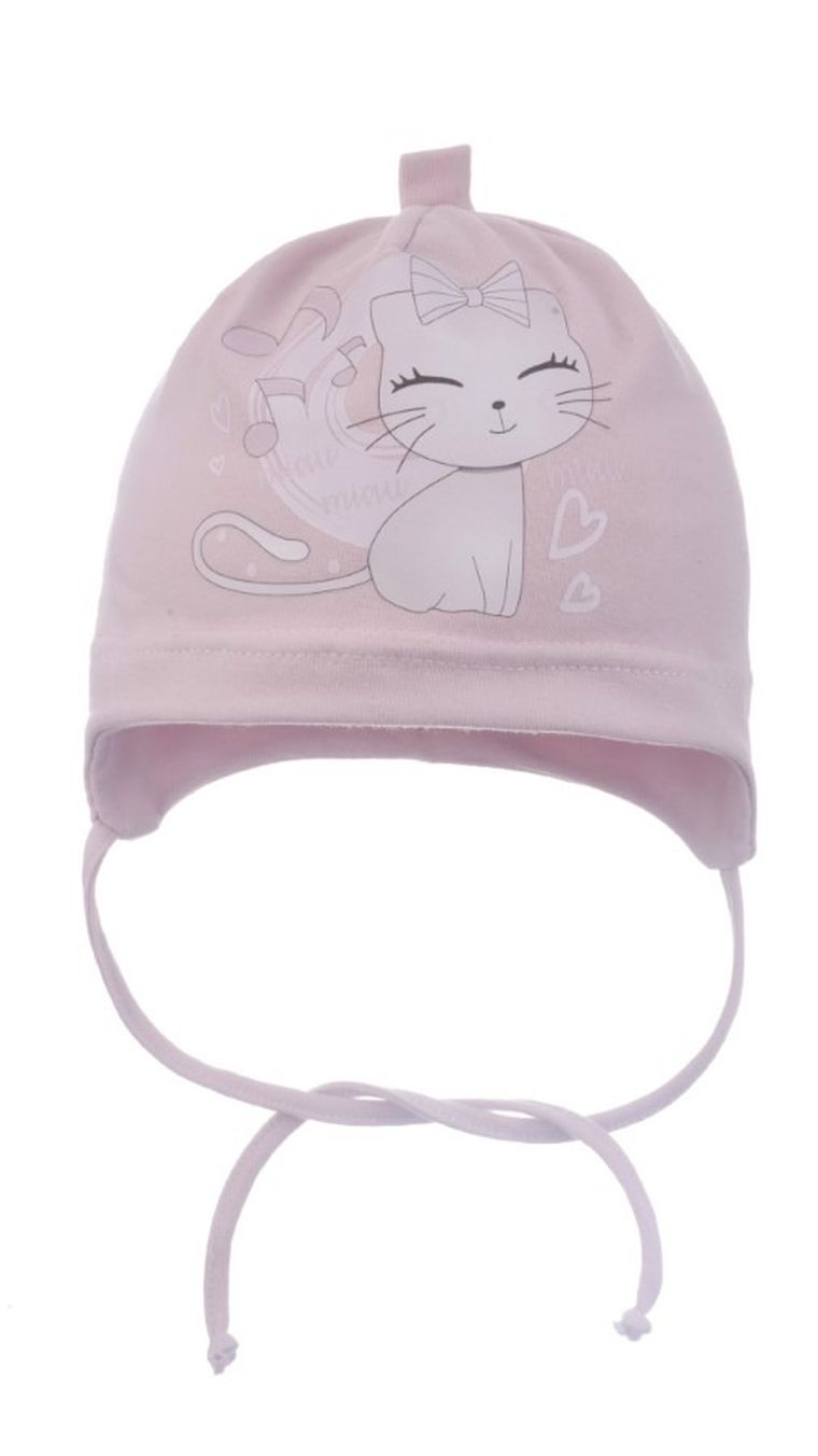 Czapka dziewczęca, różowa, Ambra