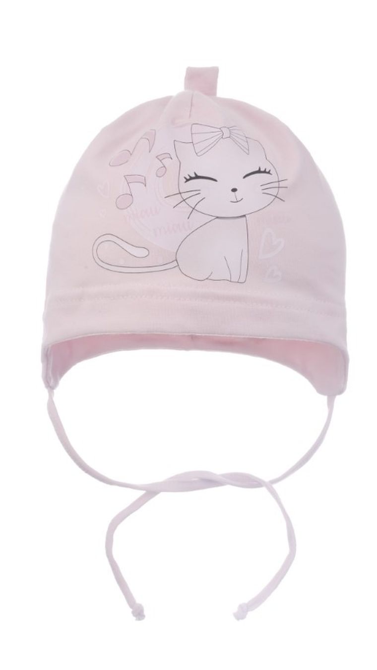 Czapka dziewczęca, różowa, Ambra