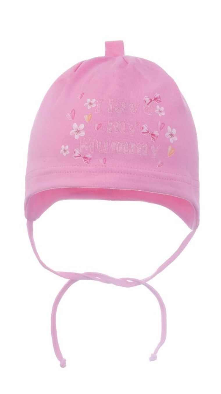 Czapka dziewczęca, różowa, Ambra
