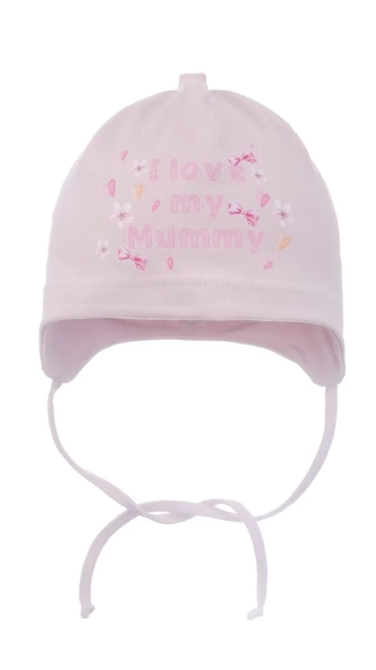 Czapka dziewczęca, różowa, Ambra