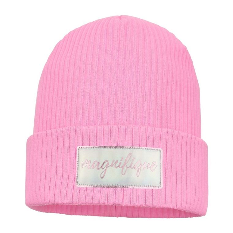 Czapka dziewczęca, różowa, Ambra