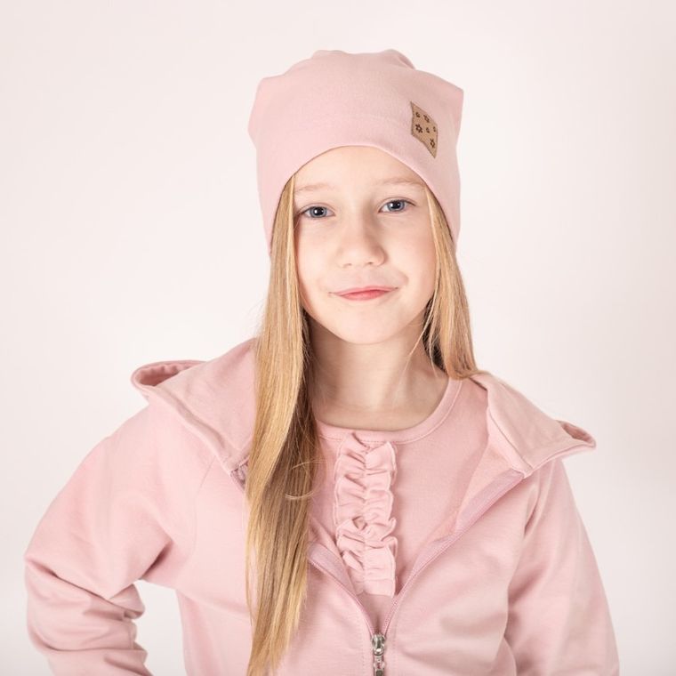 Czapka dziewczęca, różowa, Nicol