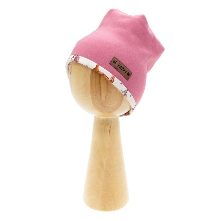 Czapka dziewczęca, różowa, Nicol
