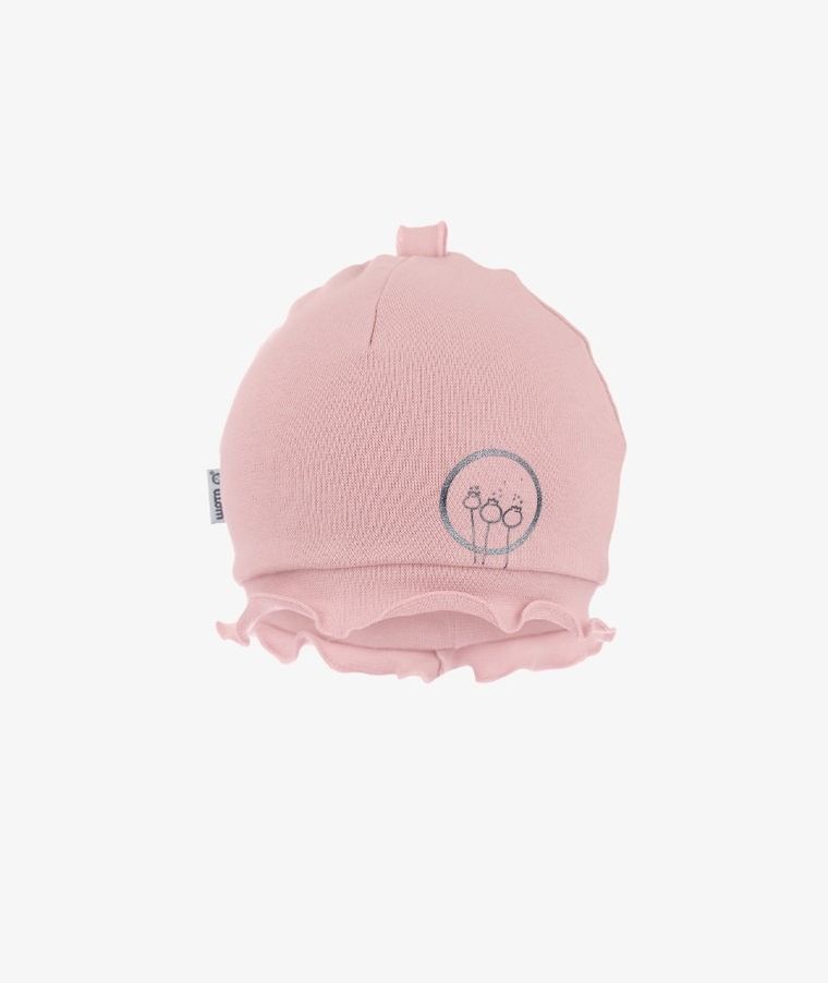 Czapka dziewczęca, różowa, podwójna, smerfetka, Iltom