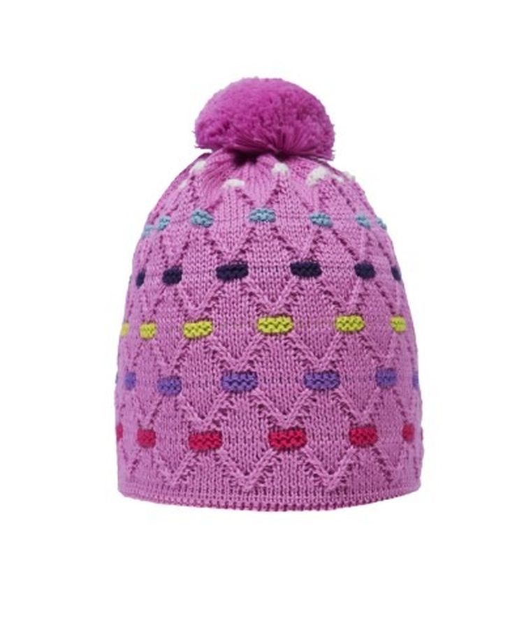 Czapka dziewczęca, różowa, pompon, Döll