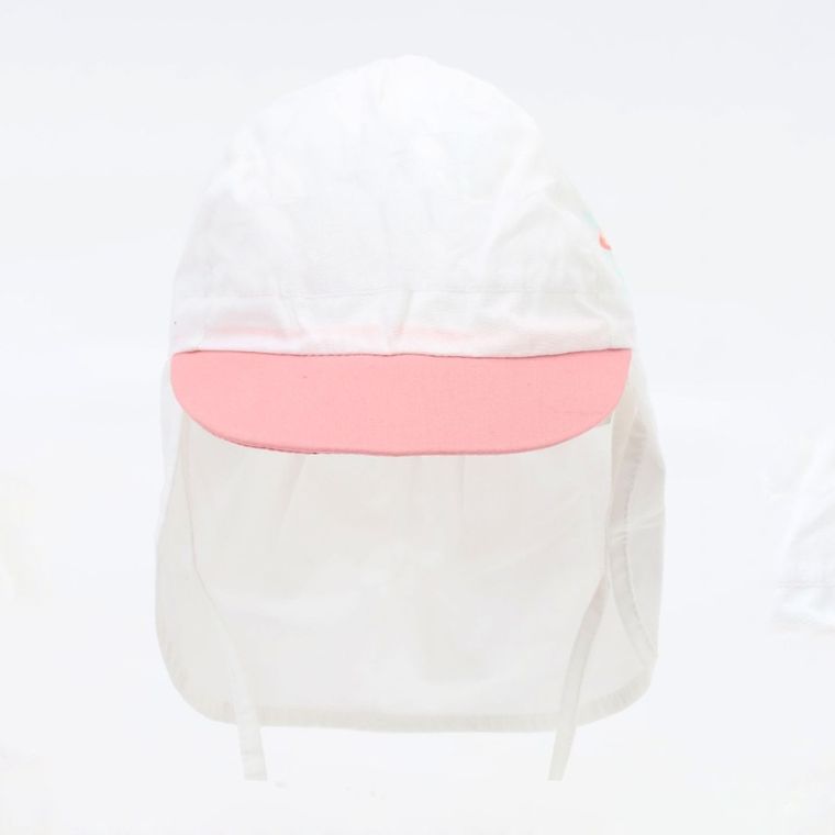 Czapka dziewczęca safari, biała, Yoclub