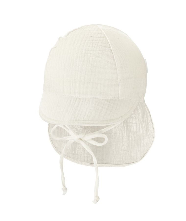 Czapka dziewczęca safari, wiązana, ecru, Iltom