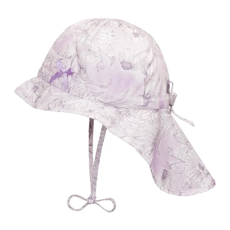Czapka dziewczęca safari, wiązana, fioletowa, Döll