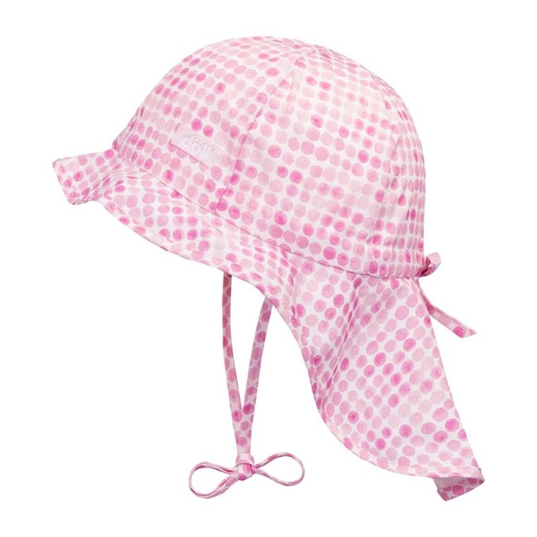 Czapka dziewczęca safari, wiązana, różowa, Döll