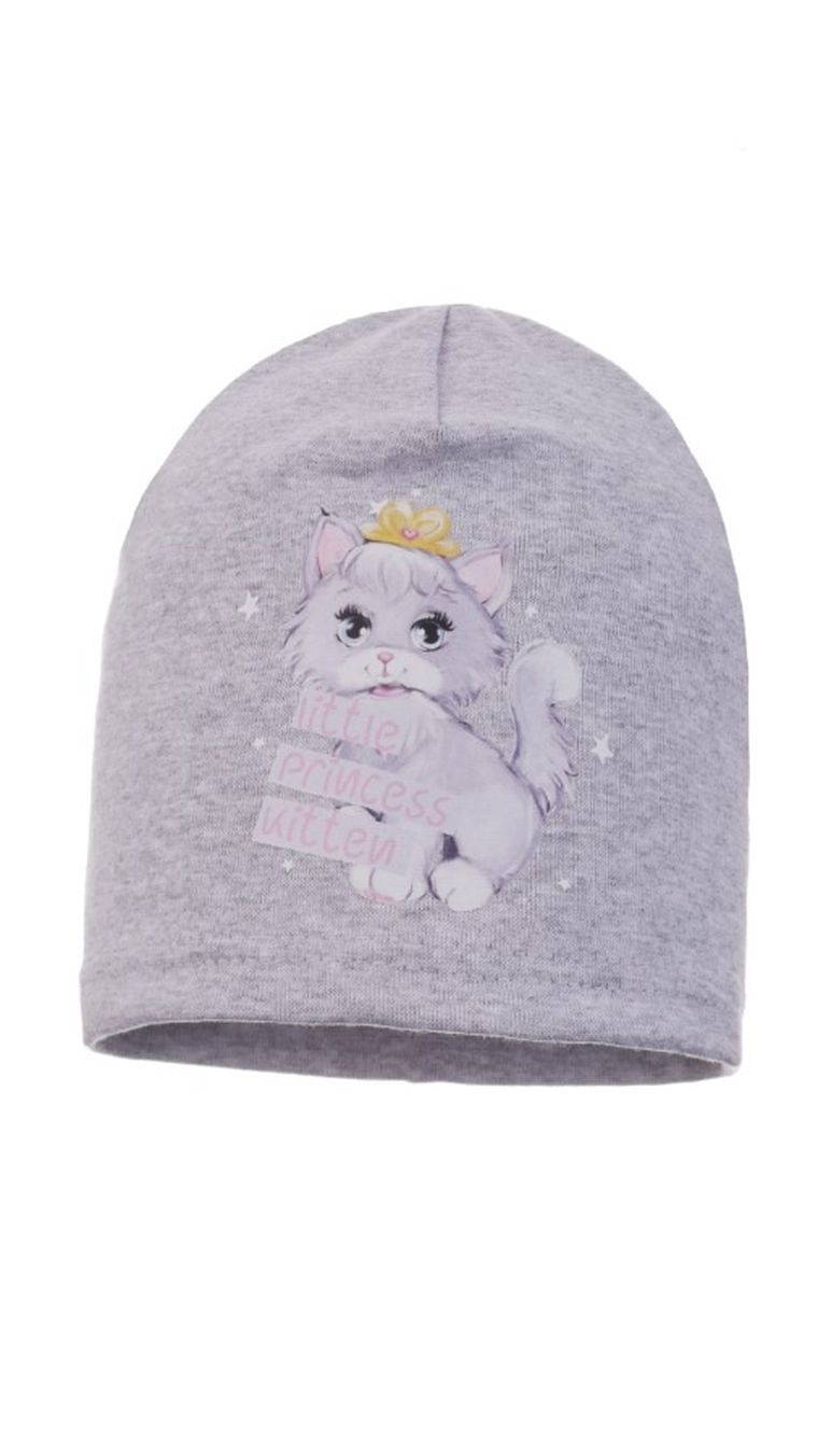 Czapka dziewczęca, szara, Ambra